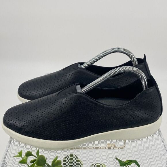 ABEO Virge Leather Comfort Slip -On Flats Breathable Black 8.5 New - Picture 4 of 11